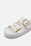 Bianca Vellini White Rustic Women's Stylish Double Buckle Orthopedic Comfortable Straw Ergonomic Non-Slip Sole Slippers - 5