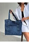 New Season Denim Jean Useful Quality Shoulder Bag. Length 40 cm / Width 45 cm - 3