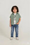 Boys' 3-Piece Premium Set - Patterned Shirt, 100% Cotton T-Shirt, and Jeans with Adjustable Waist