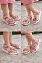 Girls' Beaded Orthopedic Sole Lightweight Velcro Sandals - 3