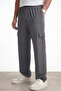 Men's Metallic Parachute Fabric Cargo Pants with Pockets, Adjustable Leg Clips, Baggy Fit