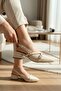 Women's Pointed Toe Two-Buckle Low Thick Heeled Open Back Shoes
