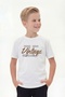 Boy's Crew Neck T-Shirt with Print Detail and Short Sleeves - 2