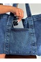 New Season Denim Jean Useful Quality Shoulder Bag. Length 40 cm / Width 45 cm - 5