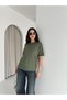 Women's Crew Neck Short Sleeve Stone Detailed Shiny T-Shirt - 8