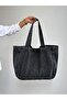 New Season Denim Jean Large Quality Shoulder Bag with Front Pocket. Length 38 Cm/ Width 52 cm - 7