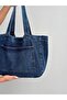 New Season Denim Jean Large Quality Shoulder Bag with Front Pocket. Length 38 Cm/ Width 52 cm - 6