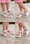 Girls' Beaded Orthopedic Sole Lightweight Velcro Sandals - 4