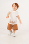 Baby Boy Summer Muslin Shirt with Car Figure and Shorts 3-Piece Set - 2