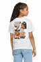 Girl's God Says Written Oversize White T-Shirt with Writing and Pattern on the Front and Back - 2