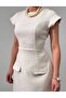 Pocket Detailed Crew Neck Tweed Mini Dress - 2
