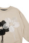 Girl's Beige Black Tulle Floral Pearl 2-Piece Set - 4