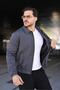 Manmuxi Slim Fit Zippered and Snap-Protected Lined Water-Resistant Men's Seasonal Bomber Jacket - 3
