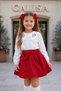 Girl's Red Skirt and Embroidered Shirt Set, Ages 2-12 |   Stylish Top and Bottom Combination |   Eid Celebration |   April 23 - 4