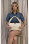 White Women's Shoulder and Hand Bag with Strap - 5