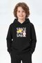 Hooded Kangaroo Pocket Sweatshirt for Boys with Print Detail - 2
