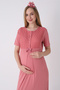 Maternity Nightgown and Robe Set – Maternity Nightgown Set, Cotton Viscose with Lace Detail - 2