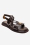 Quella Brown Genuine Leather Buckle Women's Sandals - 3