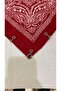 3 Charm Moon Star Red Ethnic Pattern Scarf Bandana - Bandana with Perforated Charms - 2