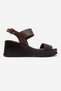 Lolanthe Brown Skin/Brown Suede Genuine Leather Women's Wedge Heeled Sandals - 4
