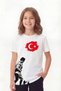 Single Atatürk, Kocatepe and Flag Print Detailed Short Sleeve Unisex Kids T-Shirt - 3