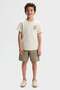 Boy's 4-8 Years Old Lyocell Fabric Cotton Shorts Stone Color