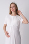 Maternity Nightgown and Robe Set – Maternity Nightgown Set, Cotton Viscose with Lace Detail - 2