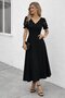 Women's Short Sleeve V-Neck Long Janjan Dress - 2