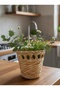 Hand Woven Wicker Basket – Natural and Stylish Design, Flower Pot Holder, Organizer, Kitchen Bathroom Living Room Garden