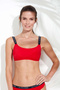 Women's Red Thin Strap Bikini Top - 3