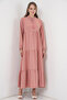 Women's Collar Lace-Up Dress 1397 Powder - 4
