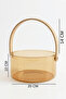 Portable Amber Glass Fruit Bowl with Wooden Handle – Multi-Purpose Bathroom Organizer Basket 1.8 L - 4