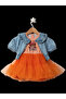 FATOS TUTU DRESS AND DENIM JACKET - ORANGE