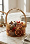Portable Amber Glass Fruit Bowl with Wooden Handle – Multi-Purpose Bathroom Organizer Basket 1.8 L - 5