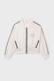 Girl Child 10-16 Years Old Bomber Zippered Cardigan Ecru - 3