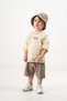 Baby Boy Summer Waffle Stretchy Fabric T-Shirt Shorts Casual Set with Hat Gift - 5