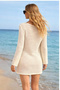 Women's Spanish Sleeved Openwork Knitted Beach Dress - 3