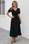 New Season Women's Lace Sleeve Detail V-Neck Long Janjan Dress