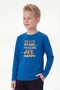 Round Neck Long Sleeve Boys' Sweatshirt with Print Detail - 2