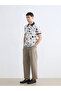 Navy Blue Polo Neck Patterned Pique Men's T-Shirt - 2
