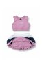 Girl's Sports Top and Bottom Set with Layered Shorts and Skirt, Lilac - 4