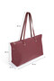 Burgundy Shk272 Zippered, Lined, Shopper Handbag, Arm and Shoulder Bag - 8