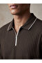 Brown Polo Neck Men's T-Shirt - 3