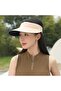 Women's Visor Hat Upf50+ Uv Protection Adjustable Summer Wide Brim Sun Hat Beige - 2
