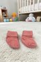 Dark Powder Pink Organic Cotton Folded Unisex Newborn Socks - 5