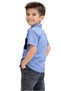 Boy's Shirt with Lettering and Zipper Detail, Dark Blue Color Shirt and Denim Shorts Set - 4
