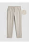 Beige Slim Fit Men's Trousers
