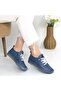 Blue Leather Lace-Up Sneakers N267703 - 4
