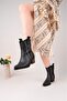 Black Leather Heeled Boots N266923 - 3