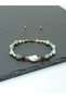 Certified Pearl, Aa+Moss Agate, Amber, Moonstone, and Gold Hematite Natural Stone Women's Bracelet - Crab Sign - 3
